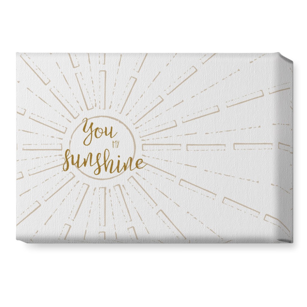You Are My Sunshine - White and Golden Wall Art, No Frame, Single piece, Canvas, 10x14, Yellow, Classic Yellow