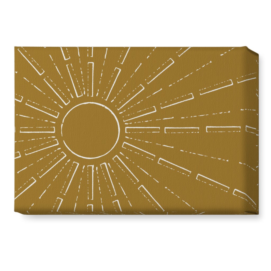 Midcentury Sunburst Wall Art, No Frame, Single piece, Canvas, 10x14, Yellow, Golden