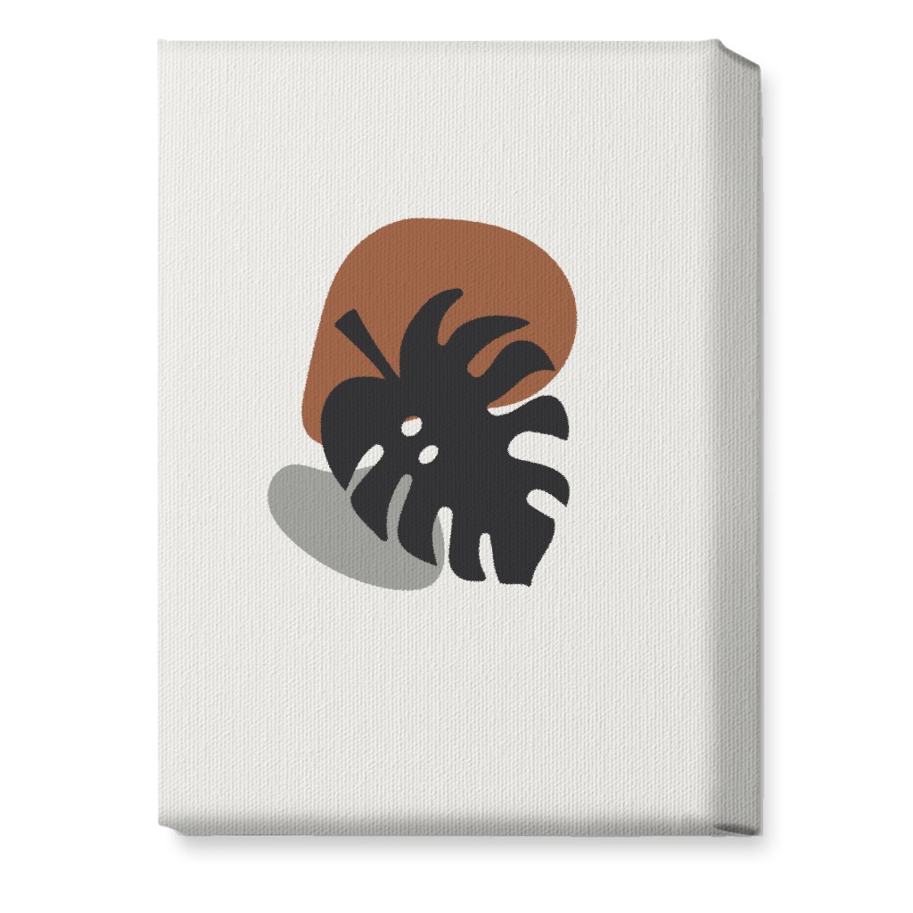 Shapes and Fern Leaf Ii Wall Art, No Frame, Single piece, Canvas, 10x14, Brown, Toast
