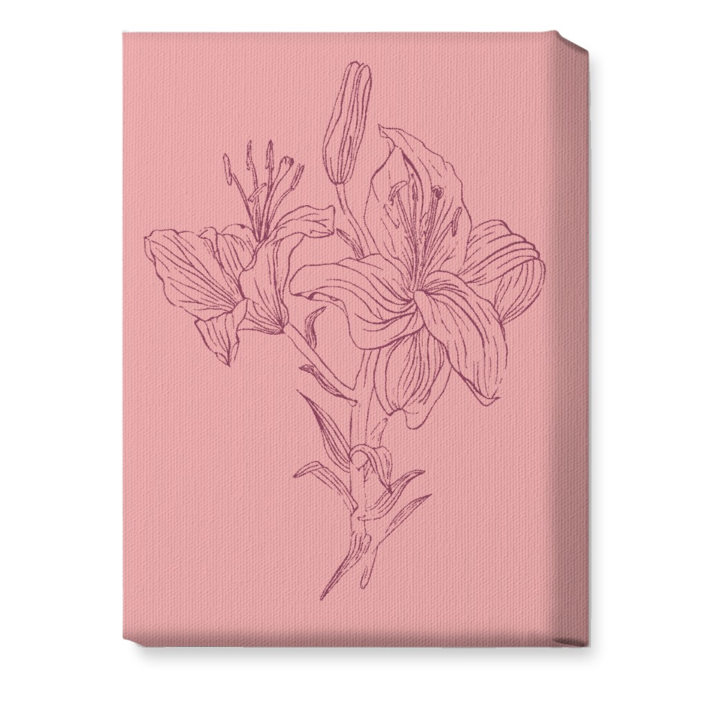 Lily - Pink Wall Art, No Frame, Single piece, Canvas, 10x14, Pink