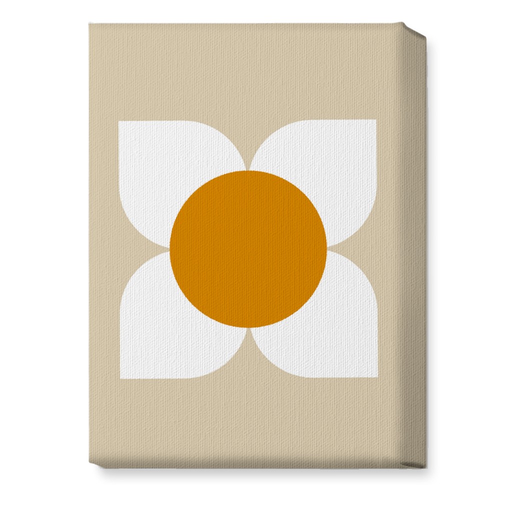 Bold Flower - Beige Wall Art, No Frame, Single piece, Canvas, 10x14, Beige