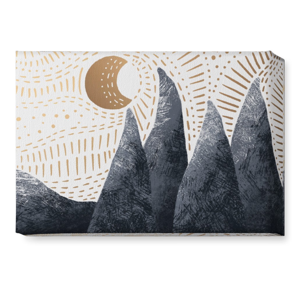 Moonrise Winters Skies - Earth Tones Wall Art, No Frame, Single piece, Canvas, 10x14, Multicolor