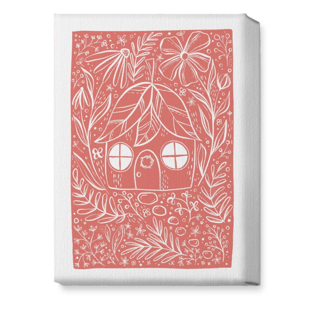 Fairy House - Pink Wall Art, No Frame, Single piece, Canvas, 10x14, Pink, Bright Pink
