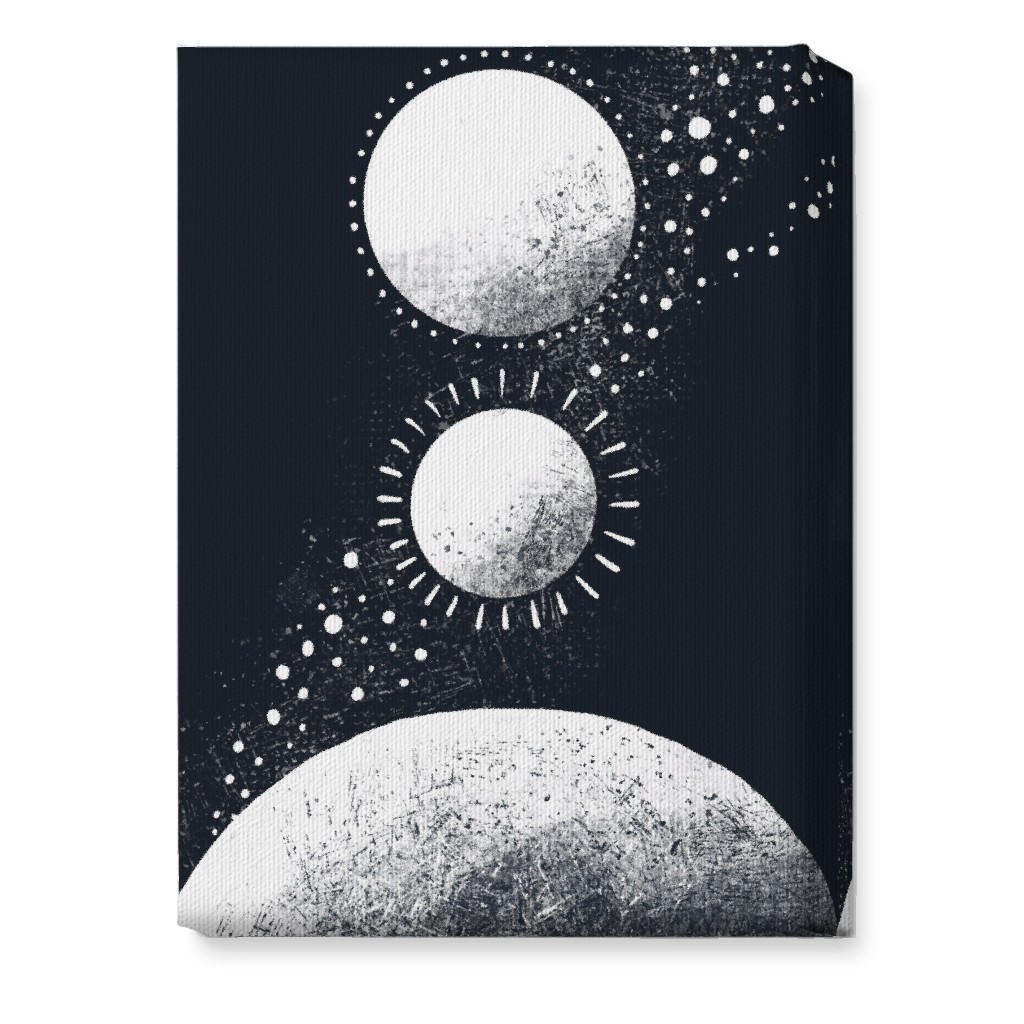 Moonrise Planets - Dark Wall Art, No Frame, Single piece, Canvas, 10x14, Black, Black