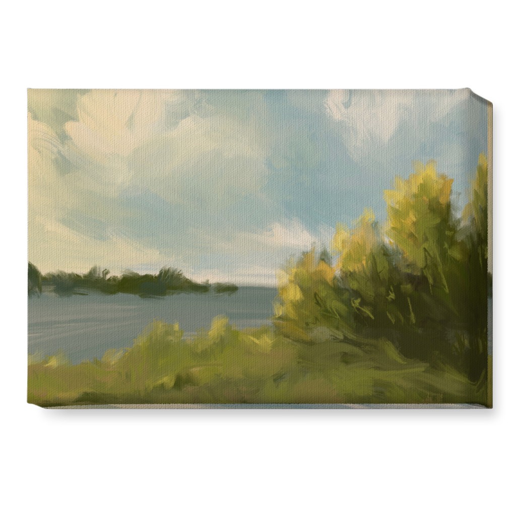 Lake View Wall Art, No Frame, Single piece, Canvas, 10x14, Green, Classic Green