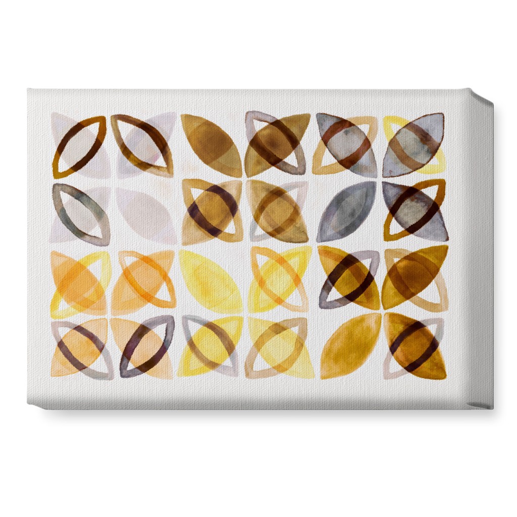 Washed Watercolor Shapes Wall Art, No Frame, Single piece, Canvas, 10x14, Yellow