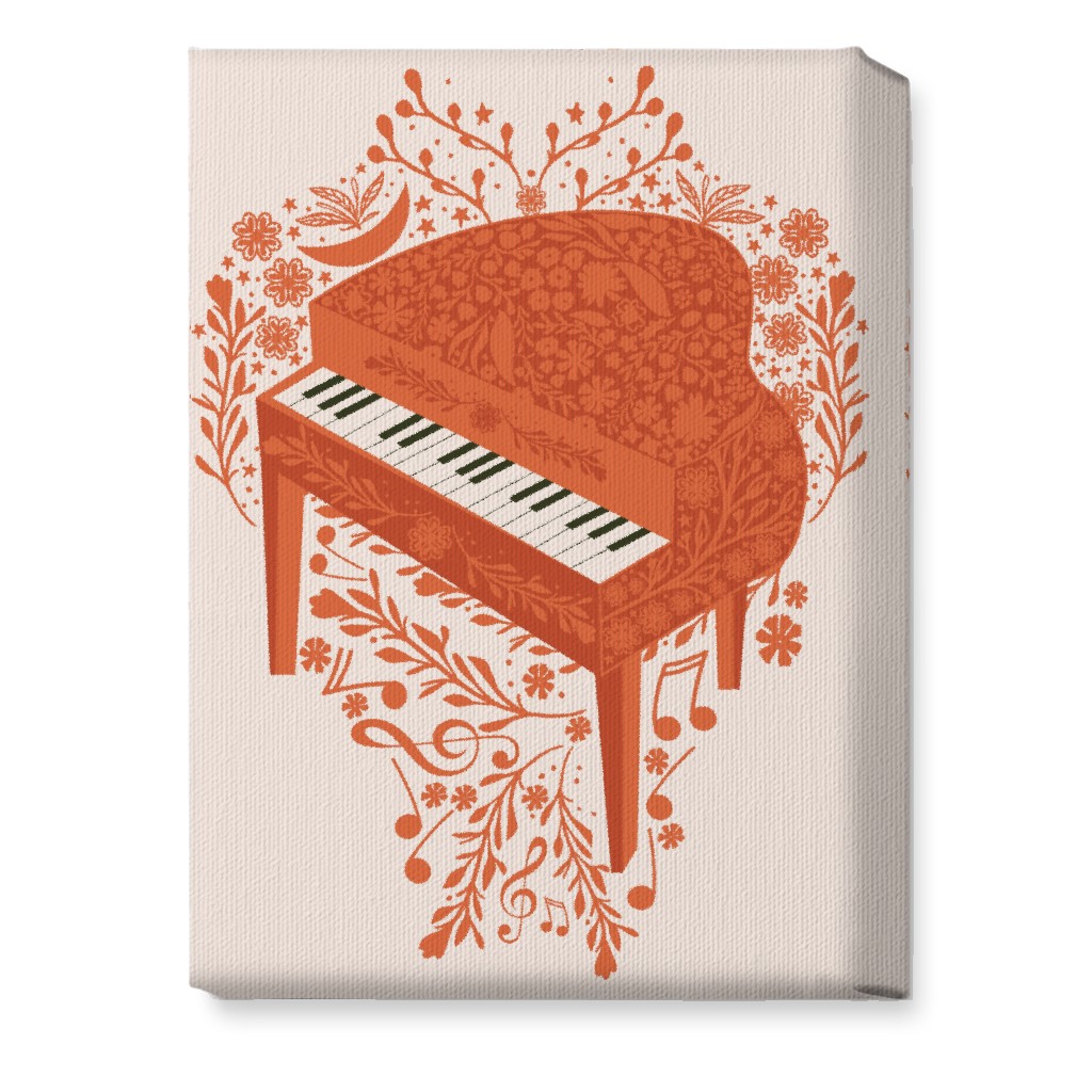 the Grand Piano - Red Wall Art, No Frame, Single piece, Canvas, 10x14, Red