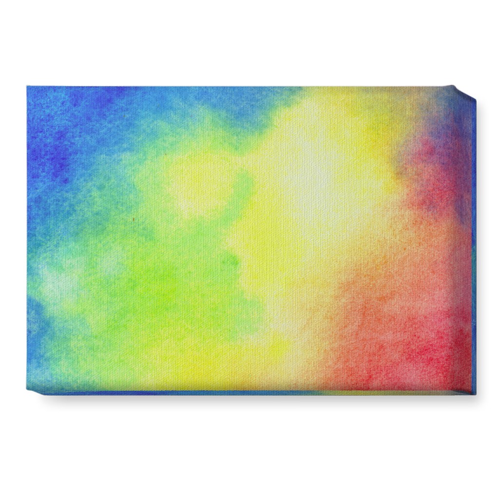 Rainbow Watercolor Clouds - Multi Wall Art, No Frame, Single piece, Canvas, 10x14, Multicolor