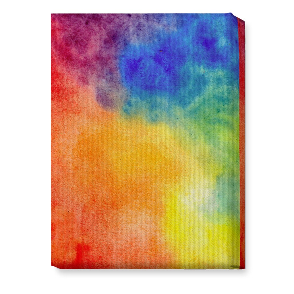 Watercolor Rainbow Abstract - Multi Wall Art, No Frame, Single piece, Canvas, 10x14, Multicolor