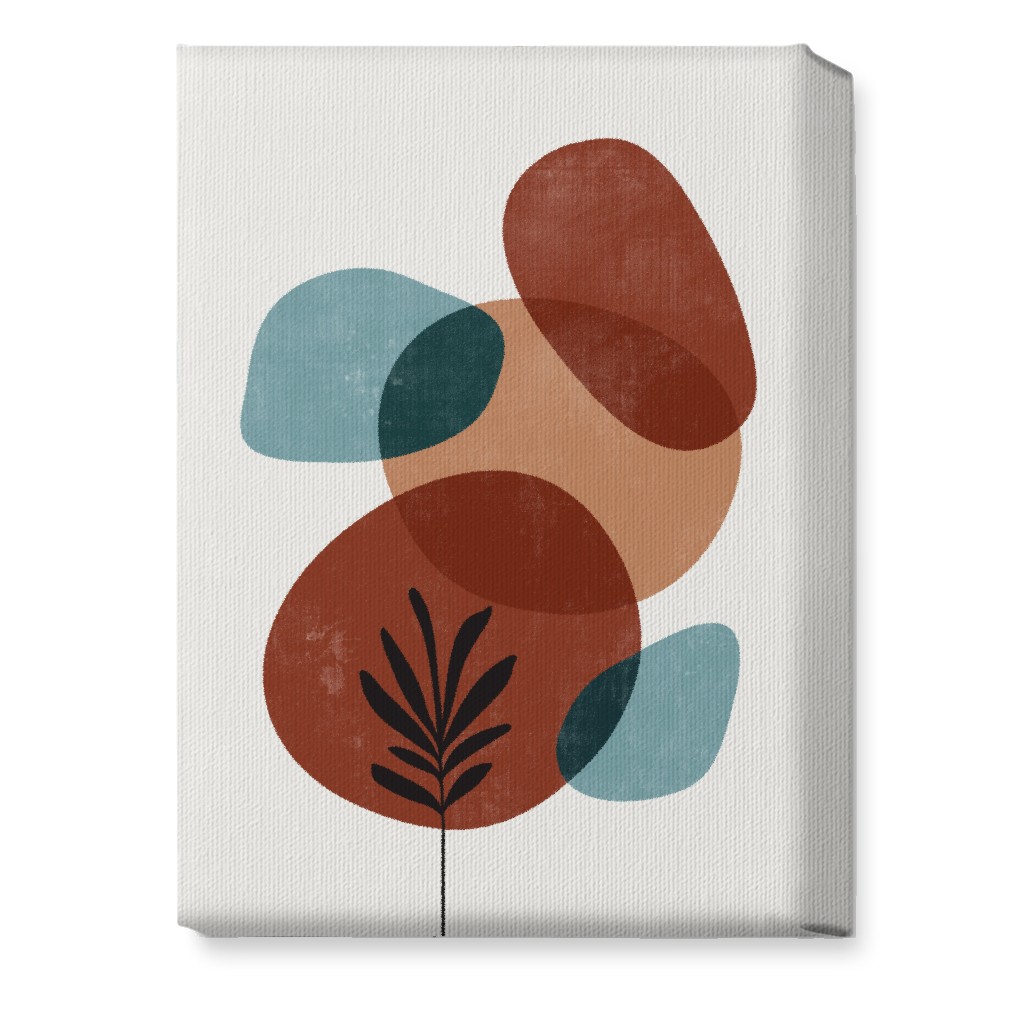 Abstract Leaf Orb - Terracotta and Ivory Wall Art, No Frame, Single piece, Canvas, 10x14, Brown, Brown