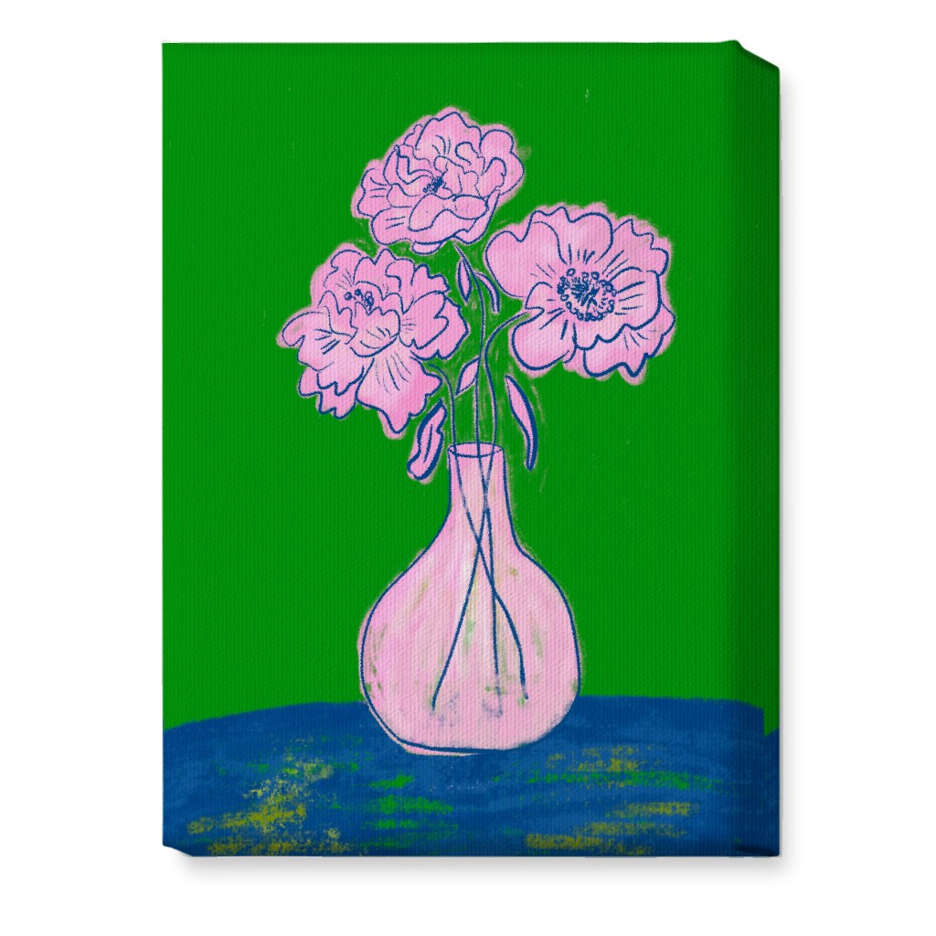 Party Florals - Multi Wall Art, No Frame, Single piece, Canvas, 10x14, Green