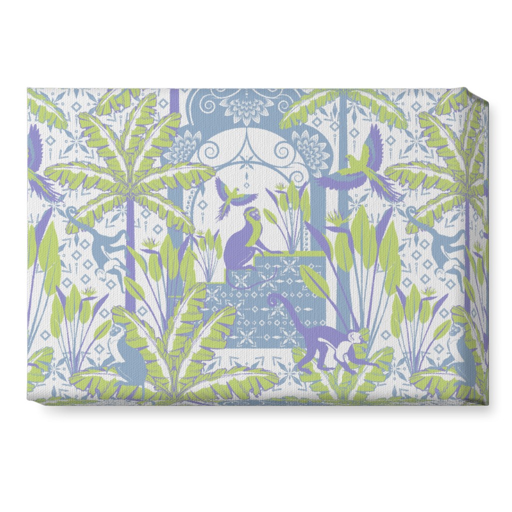 Exotic Tropical Garden Wall Art, No Frame, Single piece, Canvas, 10x14, Green, Sage