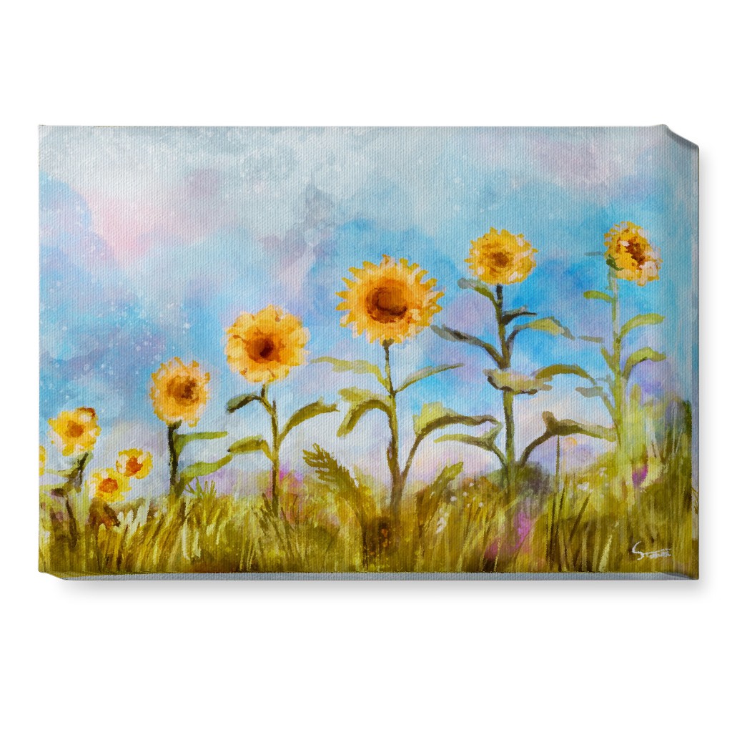 the Sunflower Field Wall Art, No Frame, Single piece, Canvas, 10x14, Multicolor