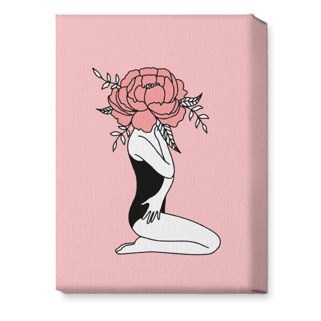 Modern Feminine Abstract - Pink Wall Art, No Frame, Single piece, Canvas, 10x14, Pink