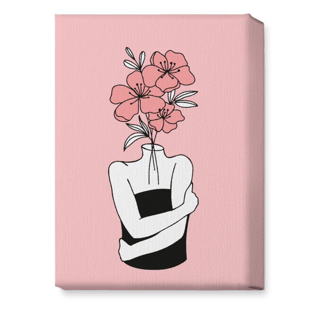 Self Love Feminine Abstract - Pink Wall Art, No Frame, Single piece, Canvas, 10x14, Pink