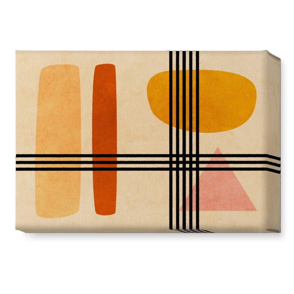Criss-Cross Abstract Wall Art, No Frame, Single piece, Canvas, 10x14, Orange
