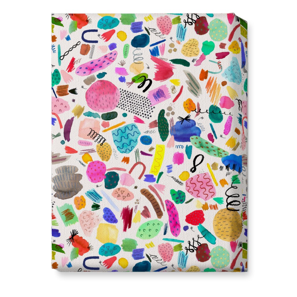 Abstract Marks and Scribbles - Multi Wall Art, No Frame, Single piece, Canvas, 10x14, Multicolor