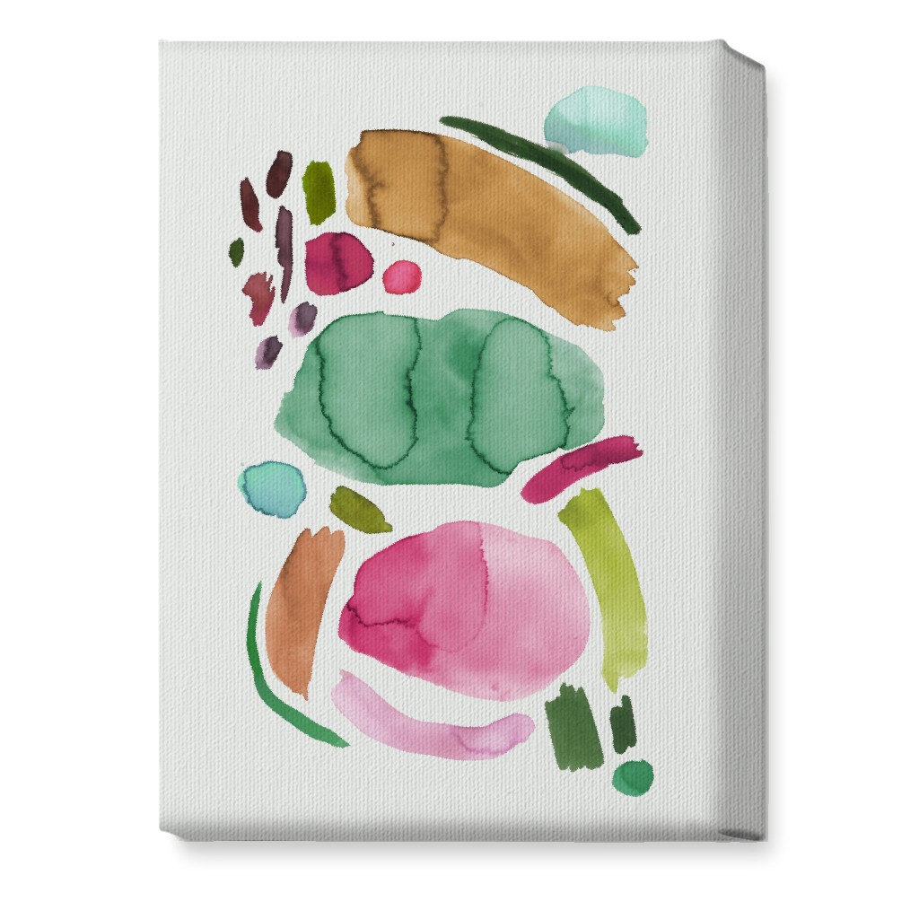 Minimal Watercolor Abstract - Multi Wall Art, No Frame, Single piece, Canvas, 10x14, Multicolor