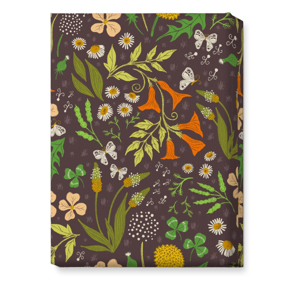 in the Weeds - Multi on Brown Wall Art, No Frame, Single piece, Canvas, 10x14, Brown