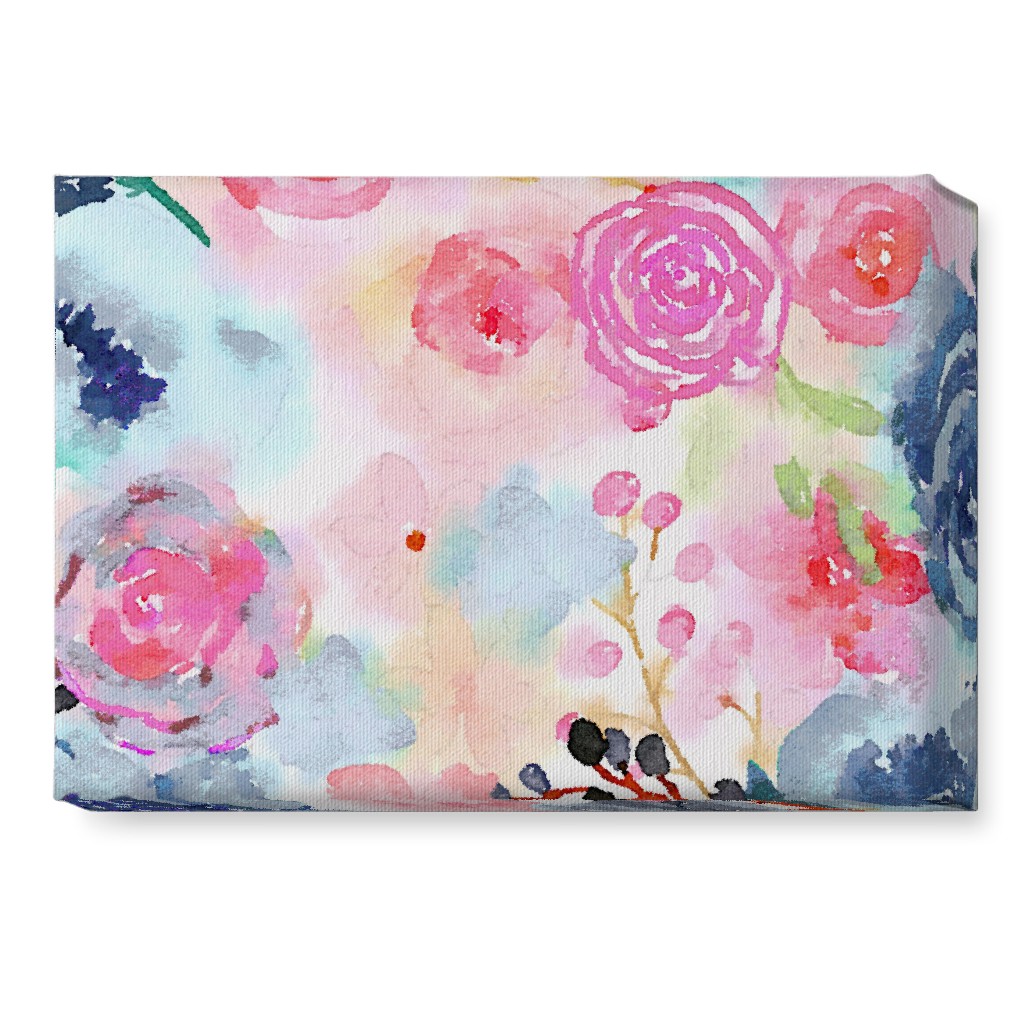 Spring Dreams - Watercolor Floral - Multi Wall Art, No Frame, Single piece, Canvas, 10x14, Multicolor