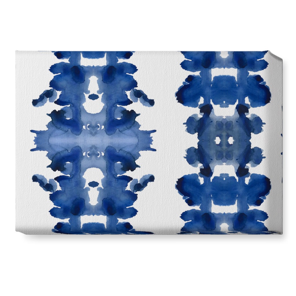 Indigo Double Inkblot Wall Art, No Frame, Single piece, Canvas, 10x14, Blue, True Blue