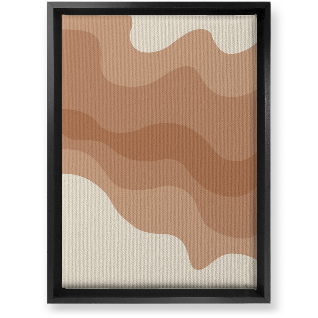 Retro Abstract Waves Wall Art, Black, Single piece, Canvas, 10x14, Orange