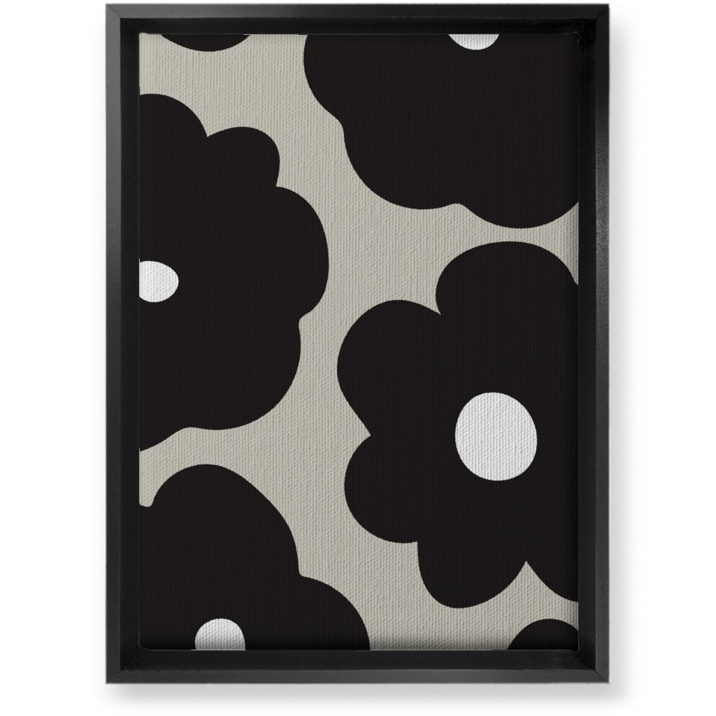 Mod Chubby Floral - Black and Tan Wall Art, Black, Single piece, Canvas, 10x14, Black