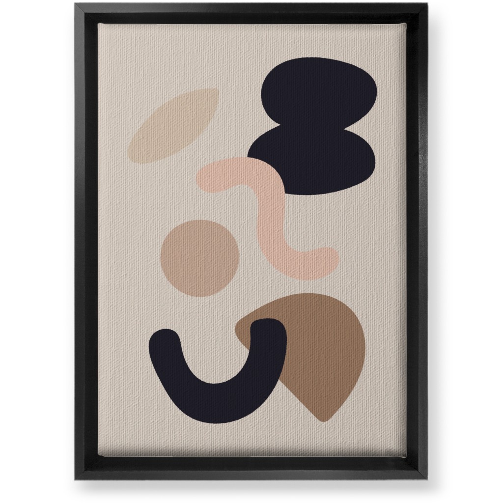 Abstract Collage - Neutral Wall Art, Black, Single piece, Canvas, 10x14, Beige, Pearl
