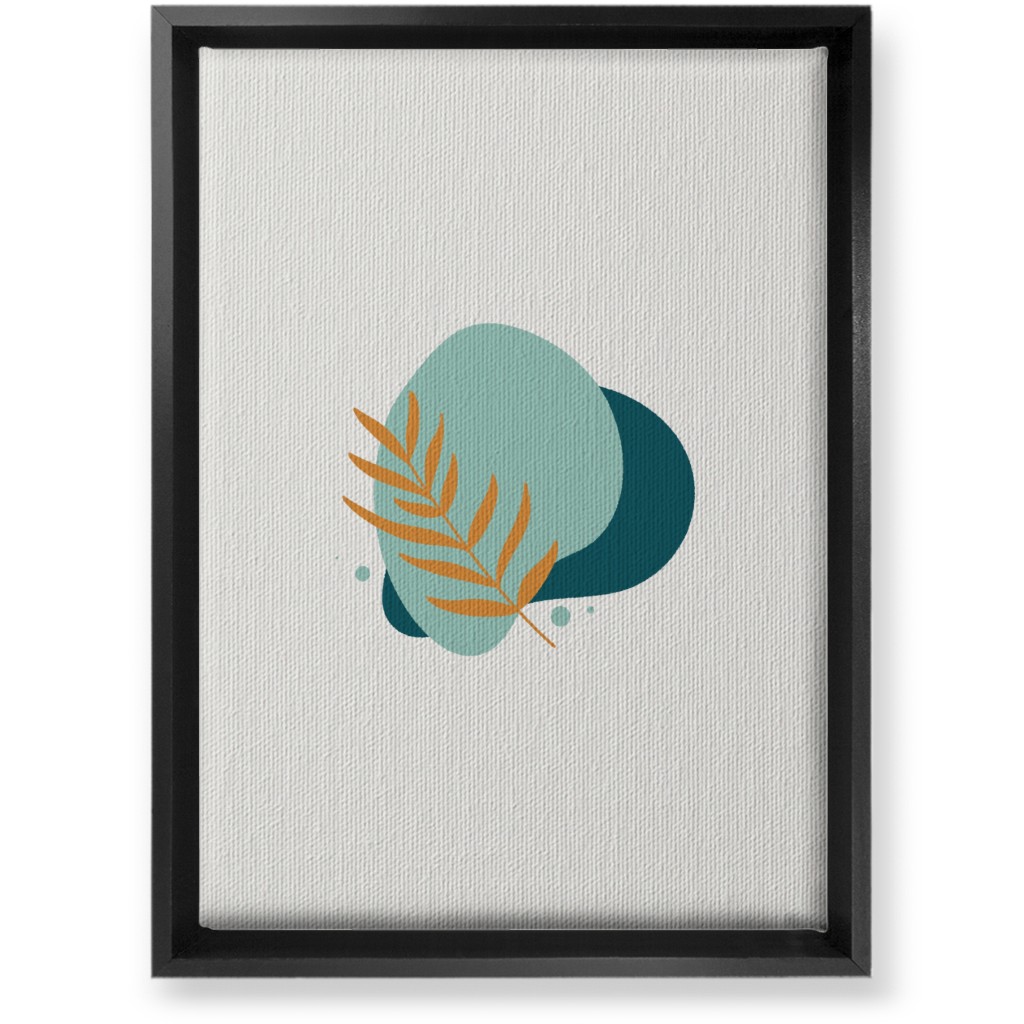 Shapes and Fern Leaf Vi Wall Art, Black, Single piece, Canvas, 10x14, Green