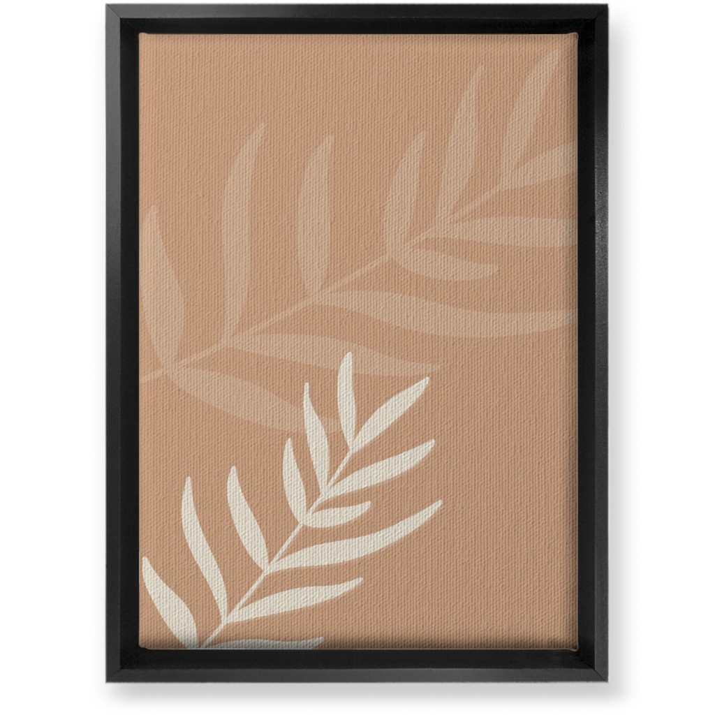 Fern Leaves in Neutral Earth Tones Wall Art, Black, Single piece, Canvas, 10x14, Orange, Tan