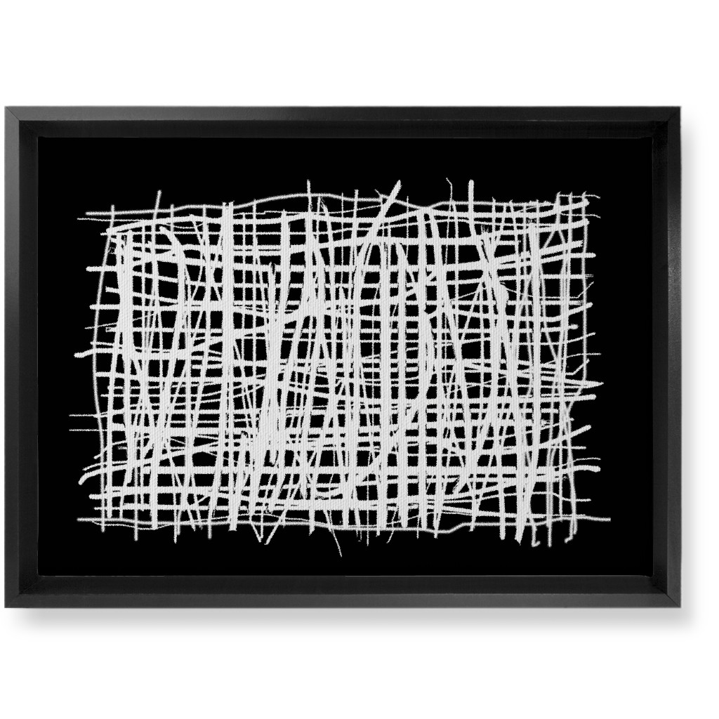 Woven Abstraction - White on Black Wall Art, Black, Single piece, Canvas, 10x14, Black