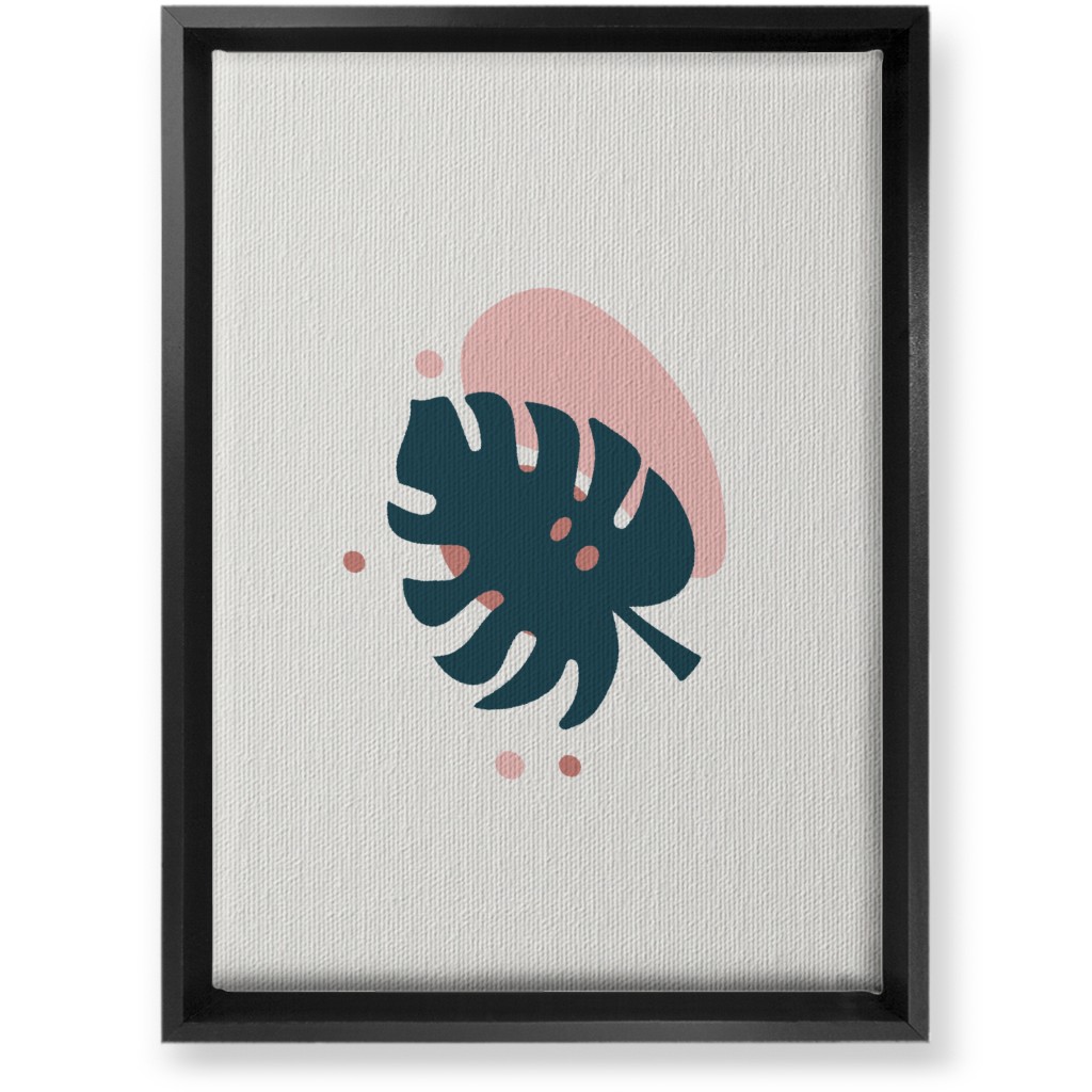Shapes and Fern Leaf Iii Wall Art, Black, Single piece, Canvas, 10x14, Pink, Air