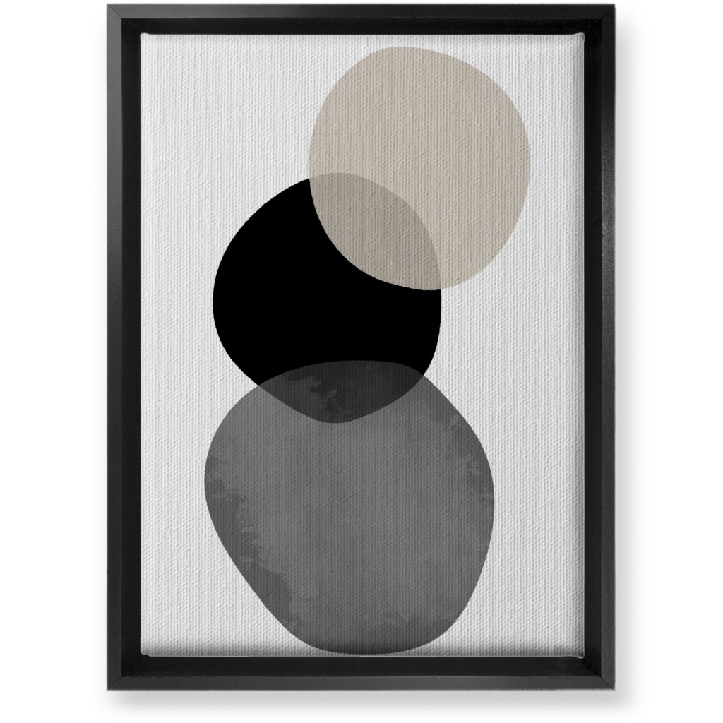 Stones Wall Art, Black, Single piece, Canvas, 10x14, Gray, Pebble