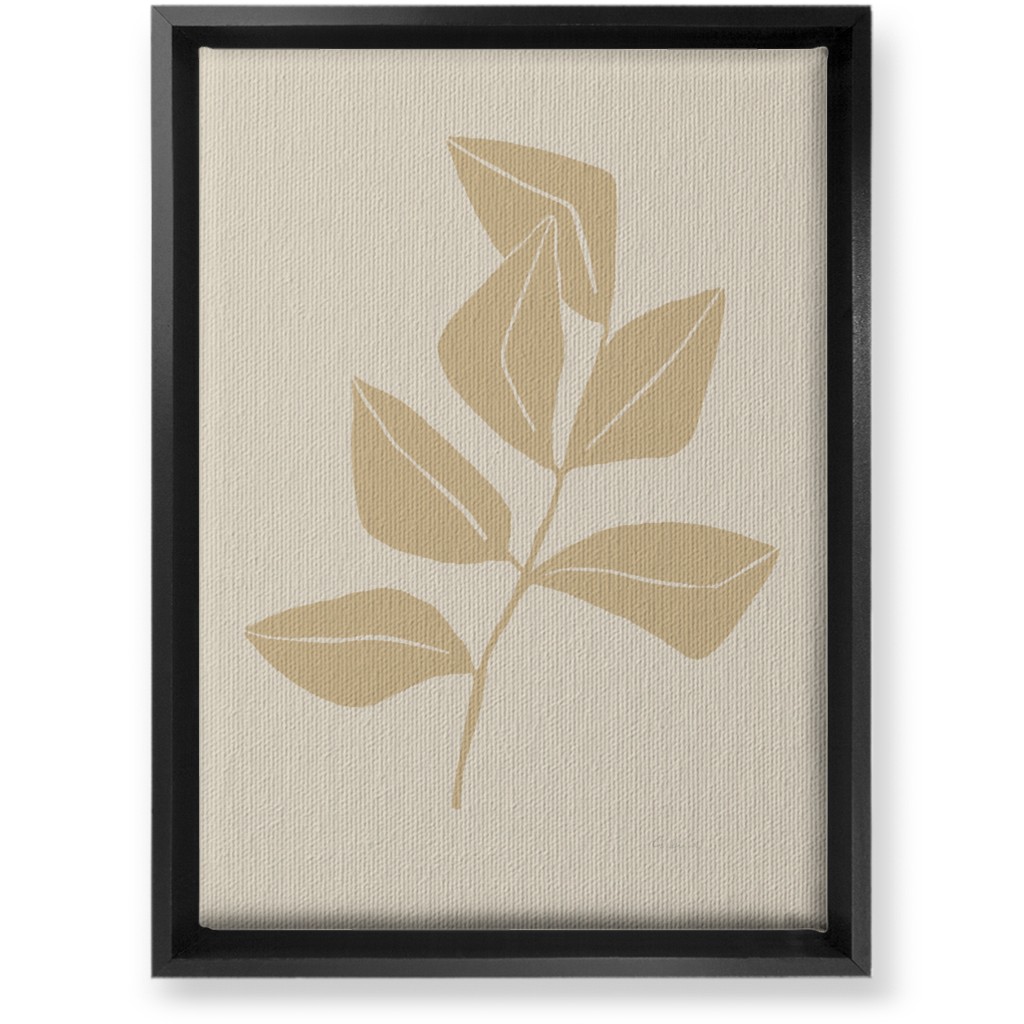 Ficus Botanical - Neutral Wall Art, Black, Single piece, Canvas, 10x14, Beige, Pearl