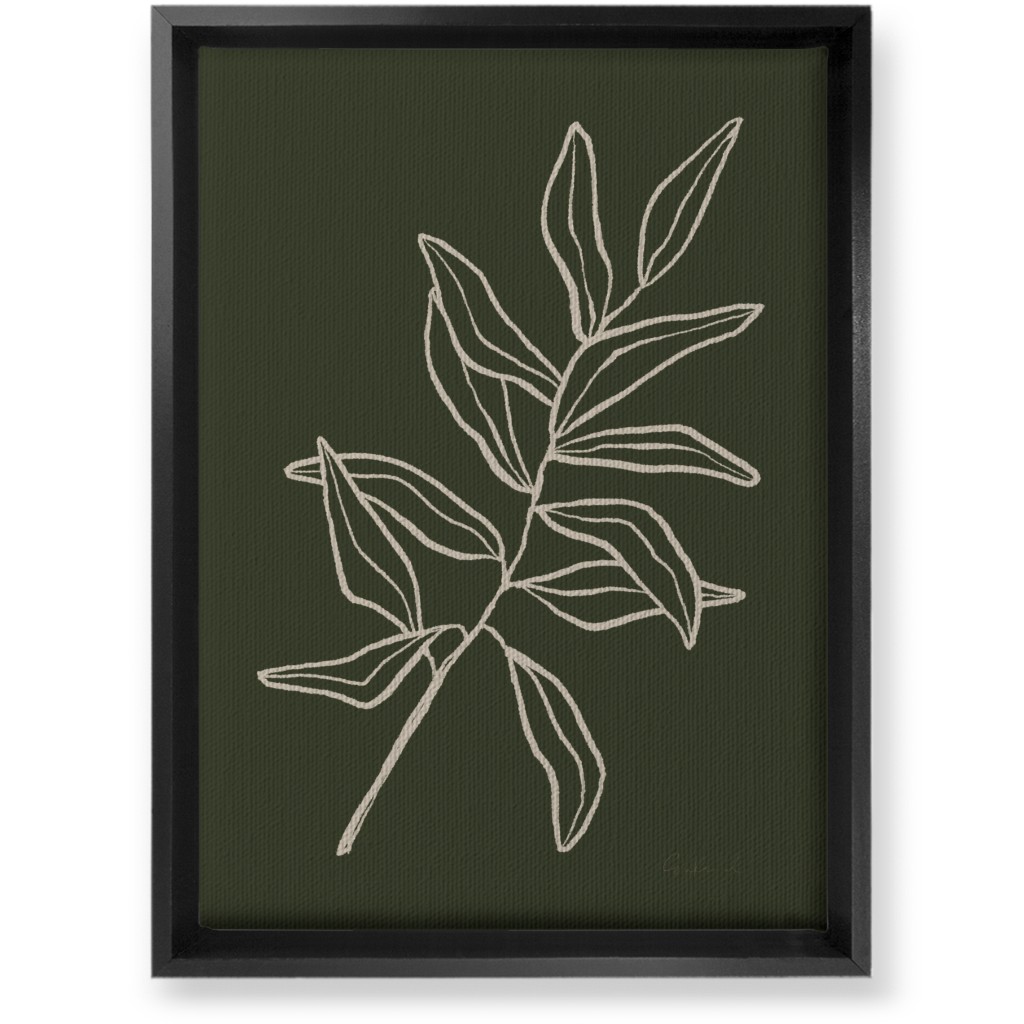 Botanical Eucalyptus Wall Art, Black, Single piece, Canvas, 10x14, Green, Gray
