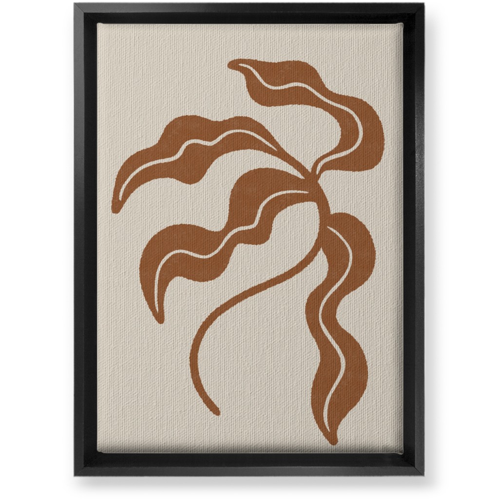 Minimalist Foliage - Neutral Wall Art, Black, Single piece, Canvas, 10x14, Beige, Pearl