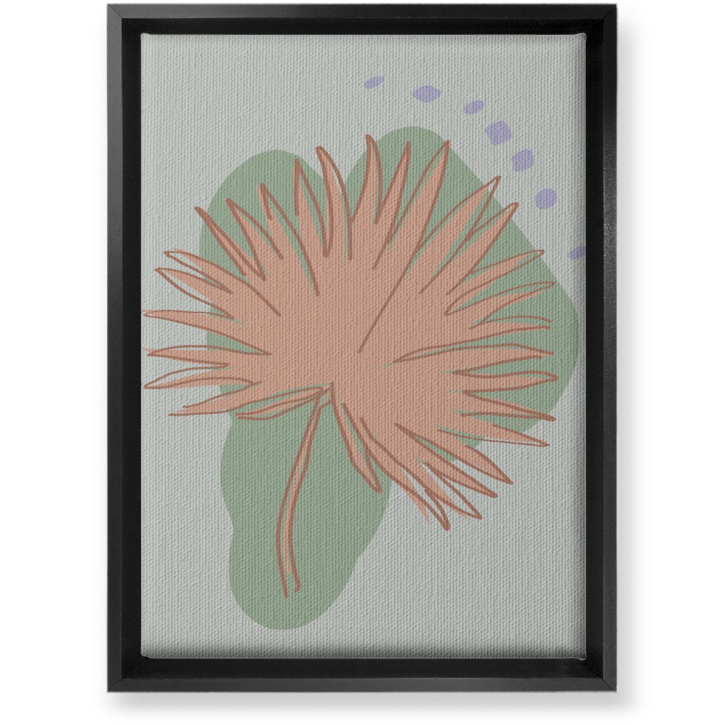 Modern Sabal Palm - Green Wall Art, Black, Single piece, Canvas, 10x14, Green, Classic Green