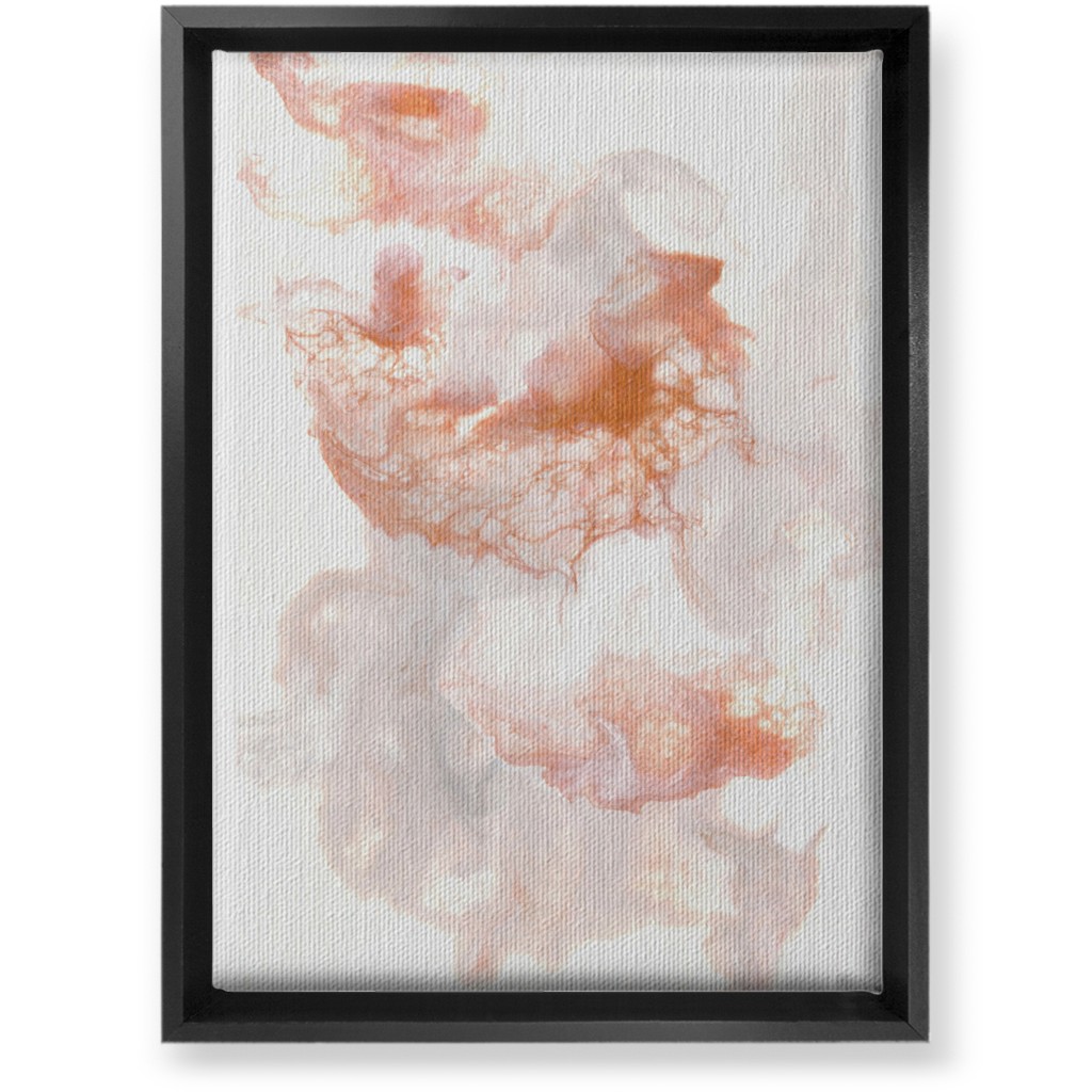 Acrylic Pour Abstract - Copper Wall Art, Black, Single piece, Canvas, 10x14, Pink, Bright Pink