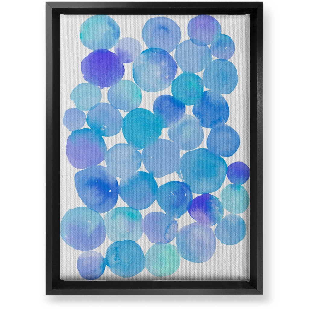 Watercolor Circles Wall Art, Black, Single piece, Canvas, 10x14, Blue, Pool