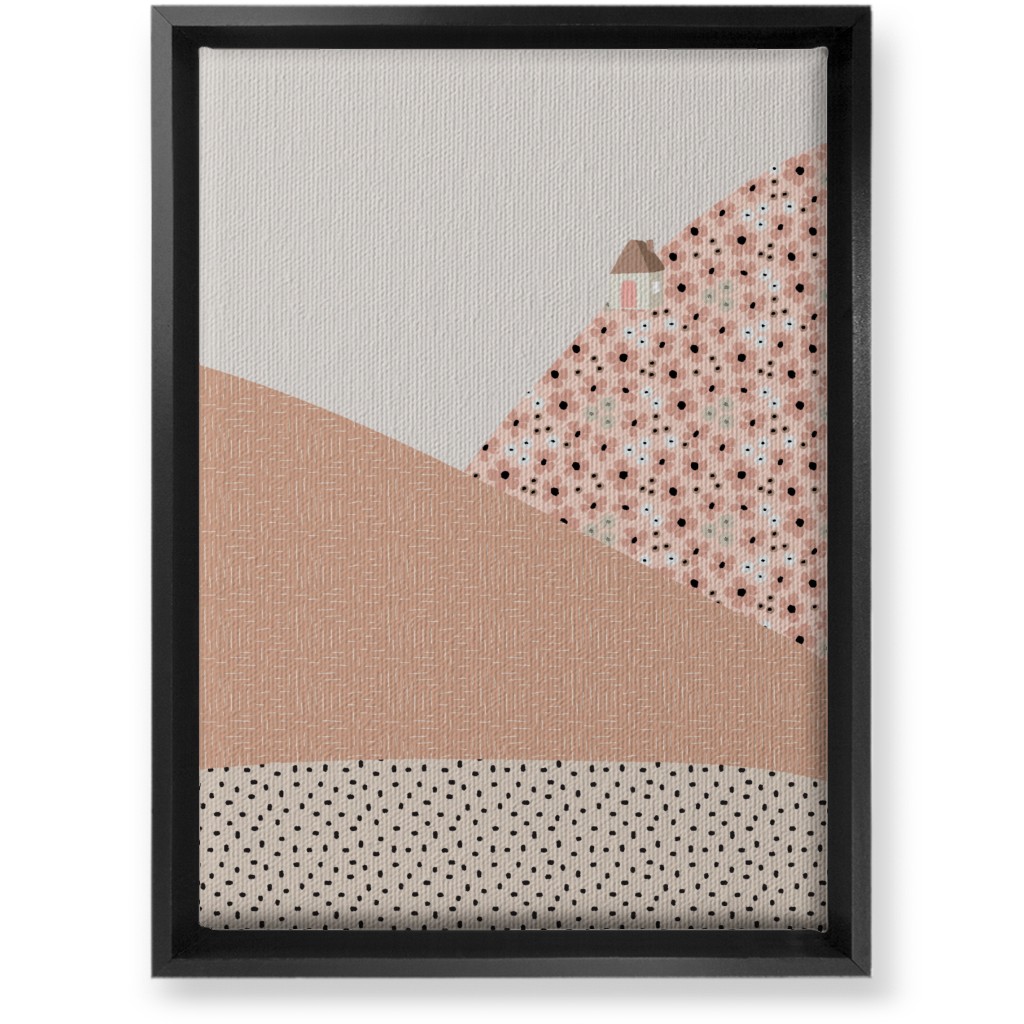 Floral Landscapes Wall Art, Black, Single piece, Canvas, 10x14, Pink