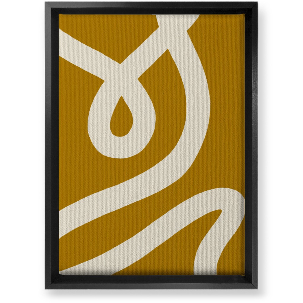 Tangled Brush Strokes V Wall Art, Black, Single piece, Canvas, 10x14, Yellow