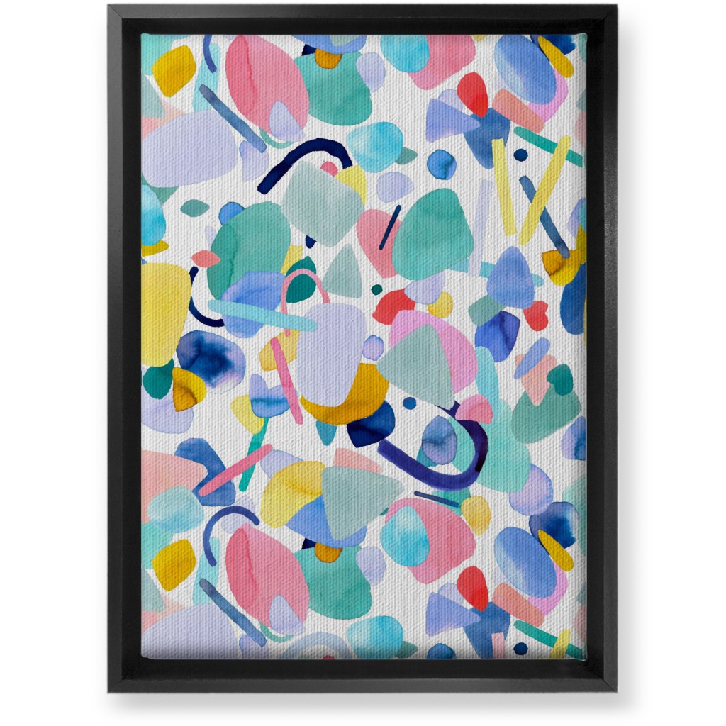 Abstract Geometric Shapes - Multi Wall Art, Black, Single piece, Canvas, 10x14, Multicolor