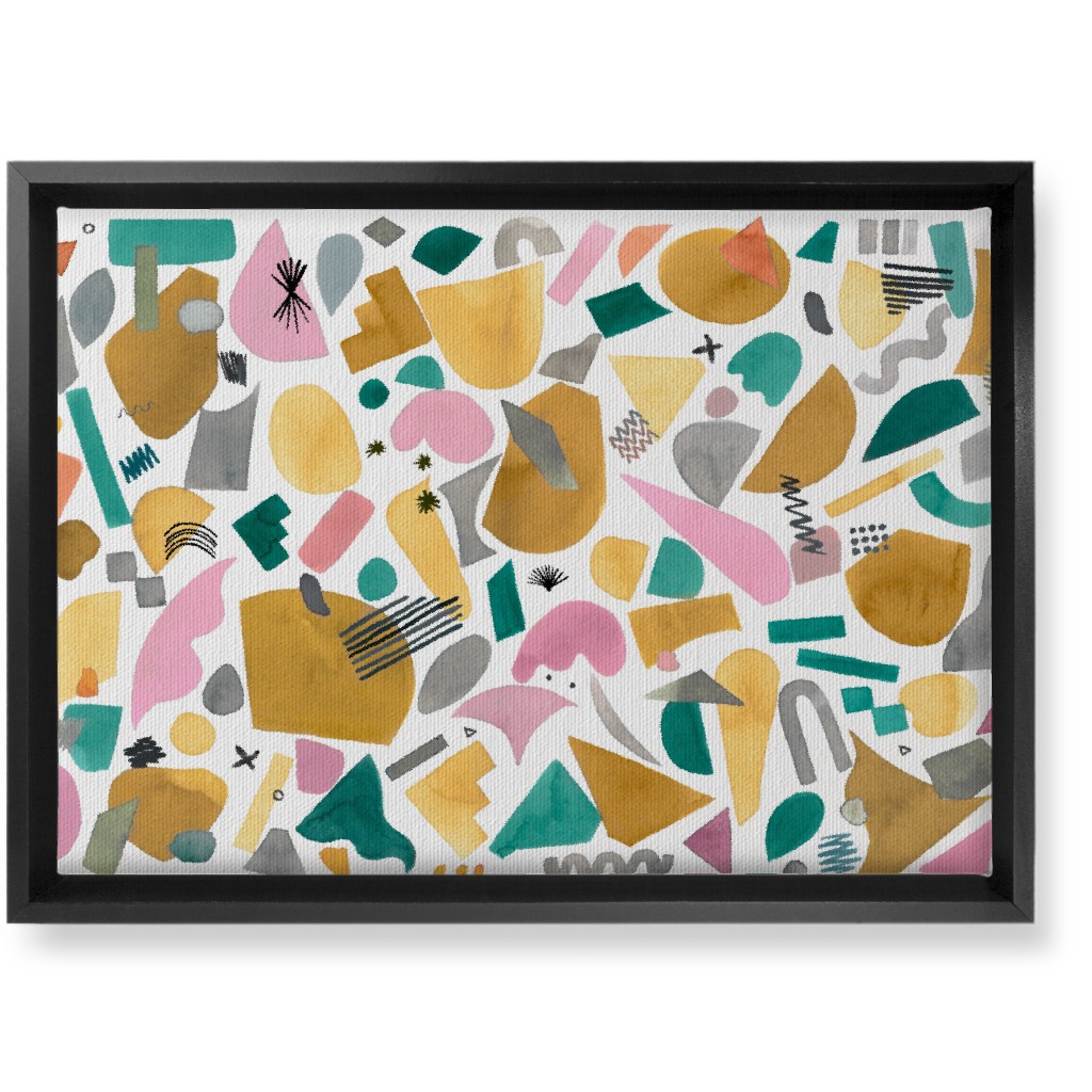 Abstract Geo Pieces - Pink Wall Art, Black, Single piece, Canvas, 10x14, Multicolor