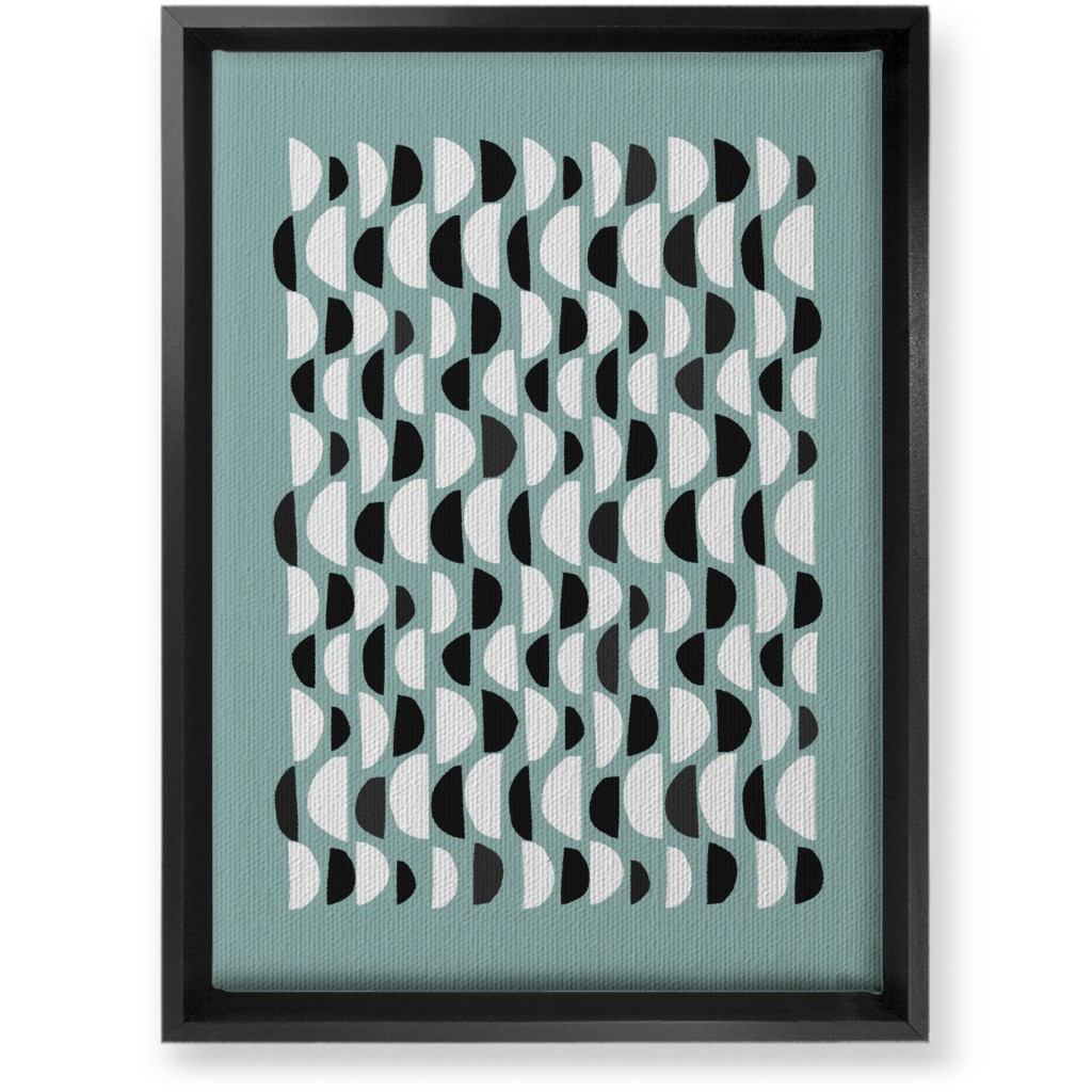 Abstract Scandi Half Moons - Green Wall Art, Black, Single piece, Canvas, 10x14, Green