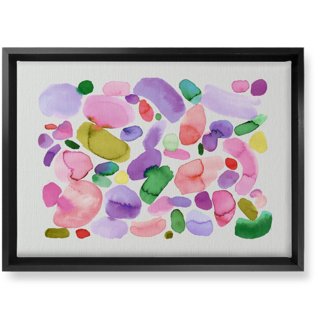 Summer Joy Watercolor Abstract - Pink Wall Art, Black, Single piece, Canvas, 10x14, Multicolor