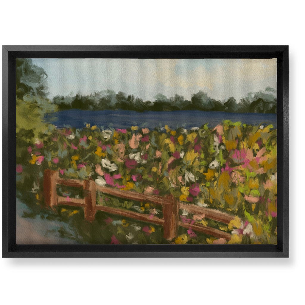 Painted Field of Flowers Wall Art, Black, Single piece, Canvas, 10x14, Multicolor
