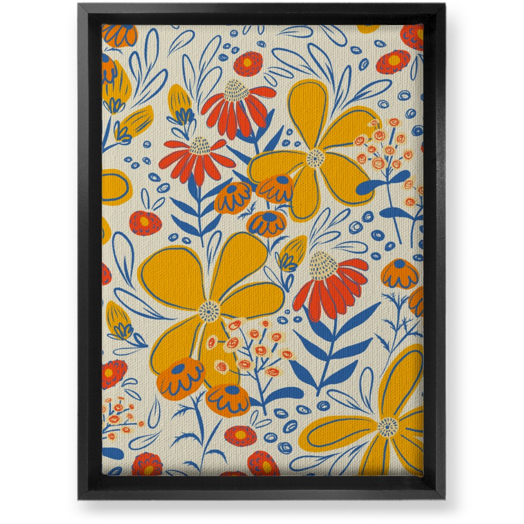 May Flowers - Multi Wall Art, Black, Single piece, Canvas, 10x14, Yellow, Classic Yellow