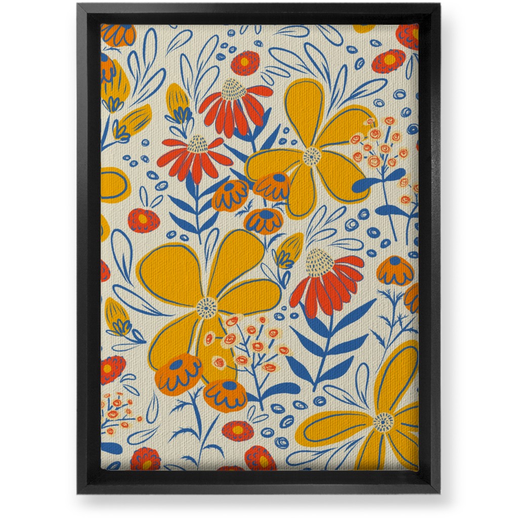 May Flowers - Multi Wall Art, Black, Single piece, Canvas, 10x14, Yellow