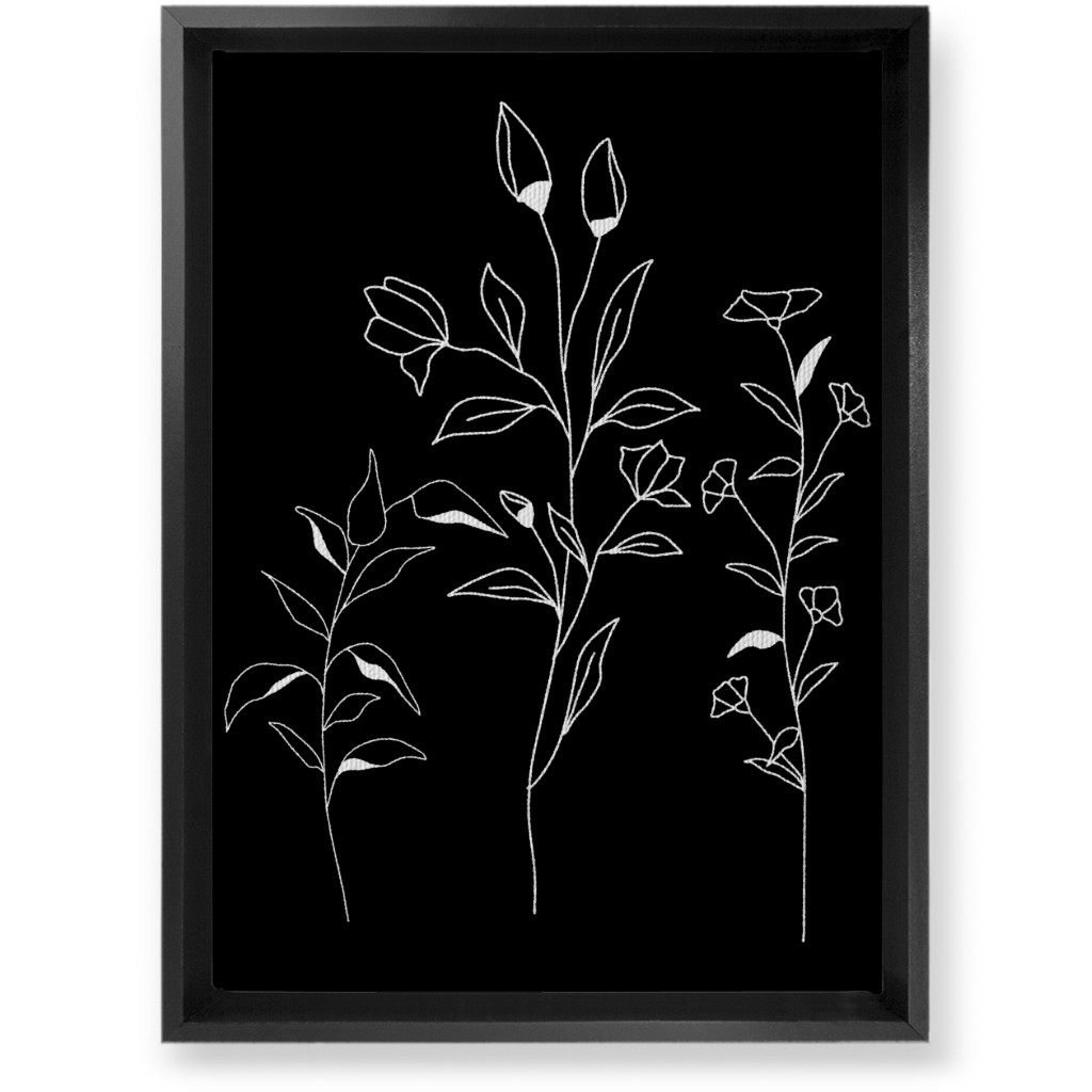 Wildflower Botanical - Black and White Wall Art, Black, Single piece, Canvas, 10x14, Black