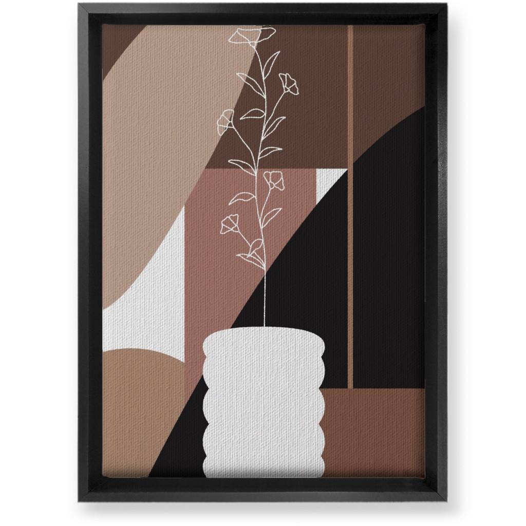 Botanical Abstract Shapes - Neutral Wall Art, Black, Single piece, Canvas, 10x14, Beige, Pearl